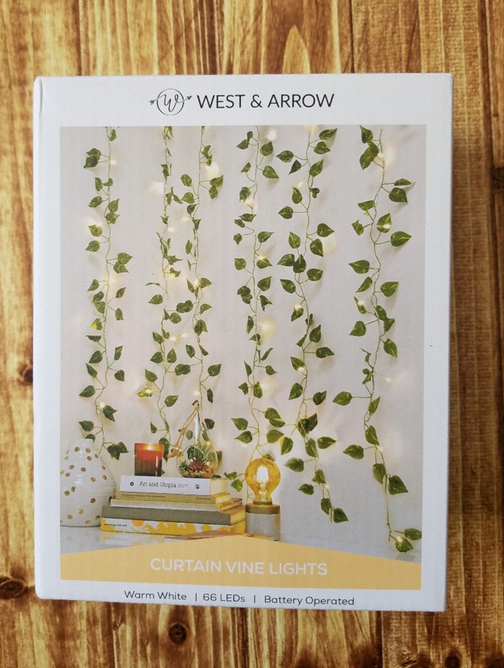 West & Arrow Curtain Vine Lights - Warm White LED NIB NWT